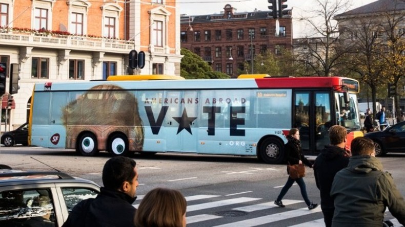 Kopenhagen: Mit Anti-Trump-Bus ins Wahllokal