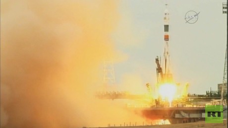 Kasachstan: Start der Mission Sojus MS-02 vom Kosmodrom Baikonur