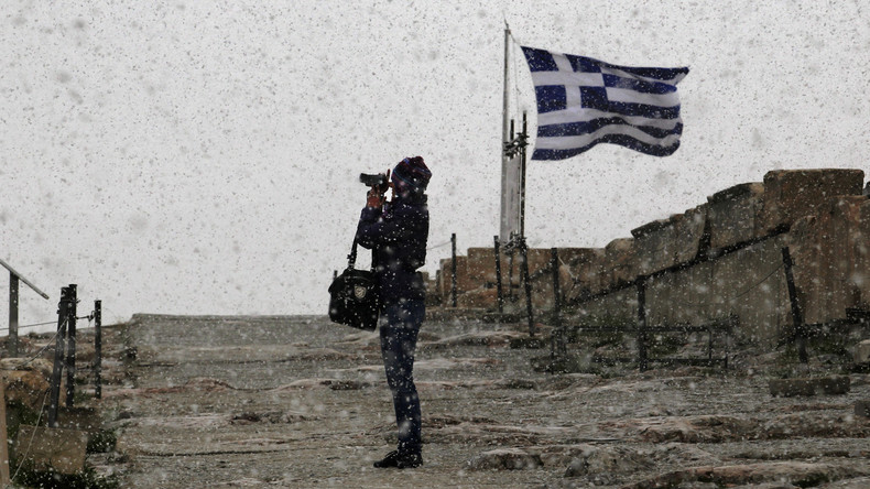 Seltene Naturerscheinung: Schnee in Athen