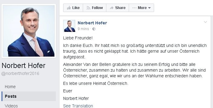 Live-Update: Links-Kandidat Van der Bellen wird neuer Präsident von Österreich
