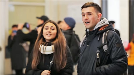 Screenshot aus dem Video vom Flashmob in Zaporozhje vom 13. November 2016.