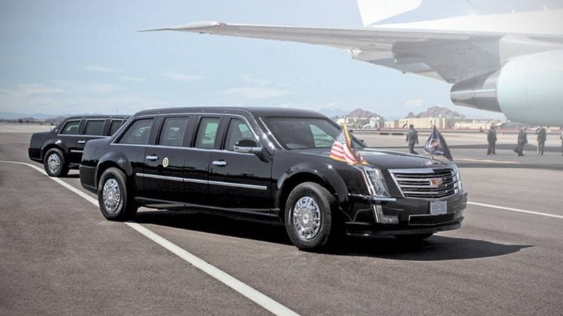 Trumps Dienstwagen wird mit Tränengas, Schrotflinte und Blutvorräten ausgestattet