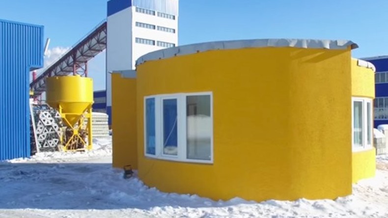 Weltweit erstes Wohnhaus komplett mit 3D-Drucker an einem Tag in Russland gedruckt