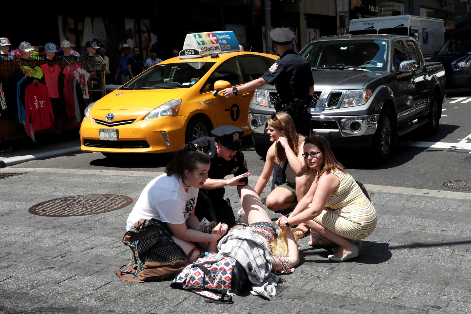 Bilder des Unglücksorts am Times Square