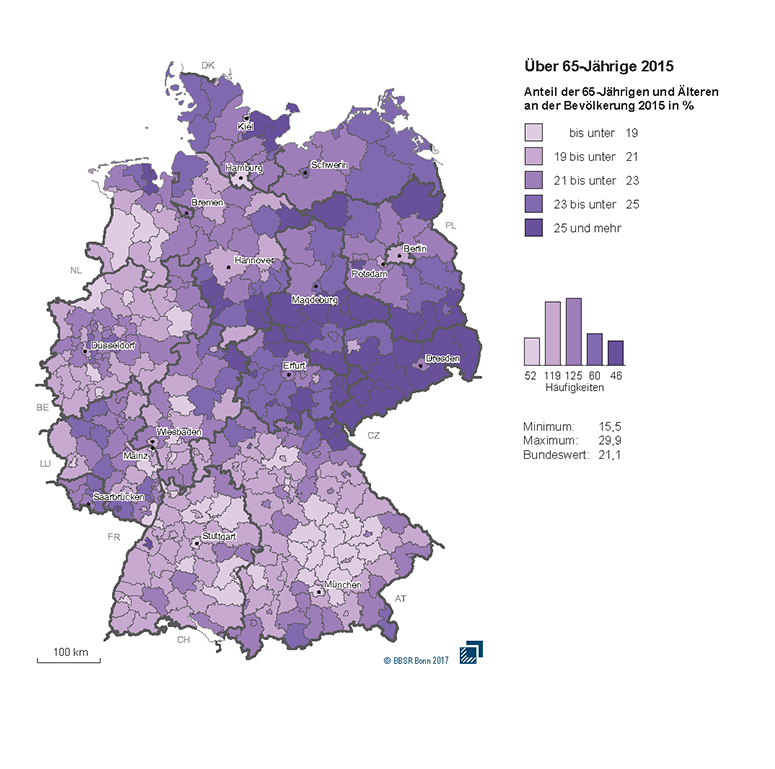 Deutschland unterschiedlich alt: Kluft zwischen Ost und West beträgt bis zu zehn Jahren