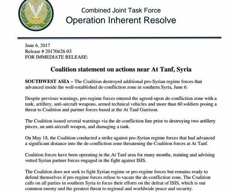 Pentagon: US-Koalition greift Pro-Regierungstruppen in Syrien an