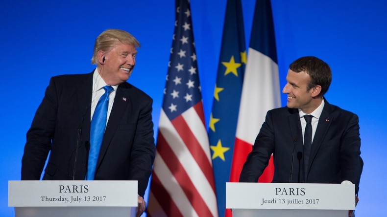 Macron begrüßt Trump zum offiziellen Besuch in Frankreich mit Aufstockung der Militärausgaben