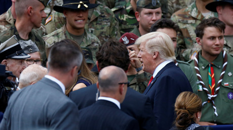Der amerikanische Präsident Donald Trump verkündete seine Inter-Marum-Strategie  in Polen, Warschau, 6. Juli 2017.