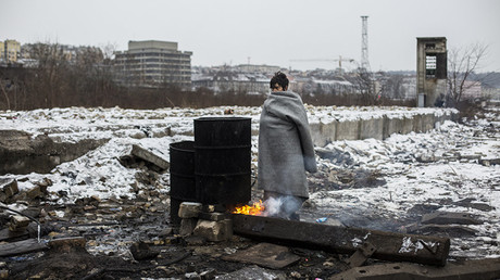 "Flüchtlinge in Belgrad" vom spanischen Fotografen Alejandro Martinez Velez