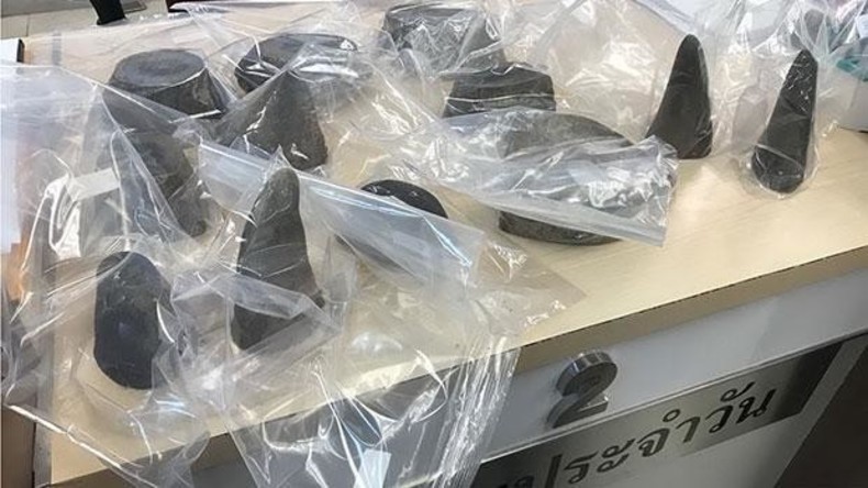 Gescheiterter Schmuggel: Rhinozeros-Hörner für 360.000 Euro im Bangkoker Flughafen beschlagnahmt