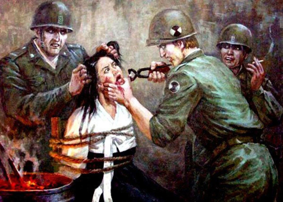 "Kannibalen und Mörder" Pjöngjangs Anti-US Propaganda Poster