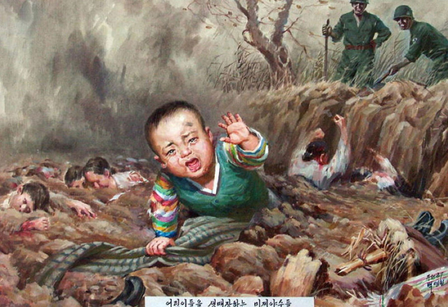 "Kannibalen und Mörder" Pjöngjangs Anti-US Propaganda Poster
