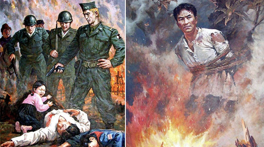 "Kannibalen und Mörder" Pjöngjangs Anti-US Propaganda Poster