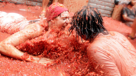 Essensschlacht der anderen Art: Tomatina im spanischen Dorf Bunol