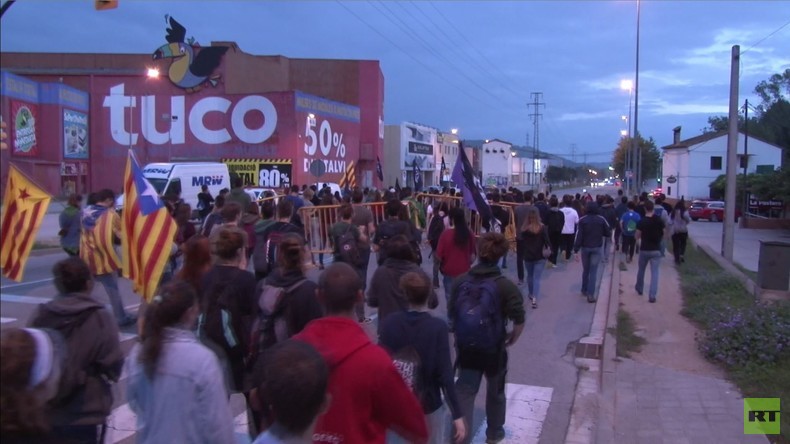 Generalstreik in Katalonien: Demonstranten blockieren Straßen in Girona