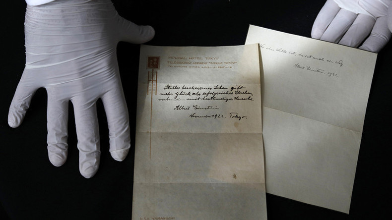 Albert Einsteins Glücksrezept kommt unter den Hammer