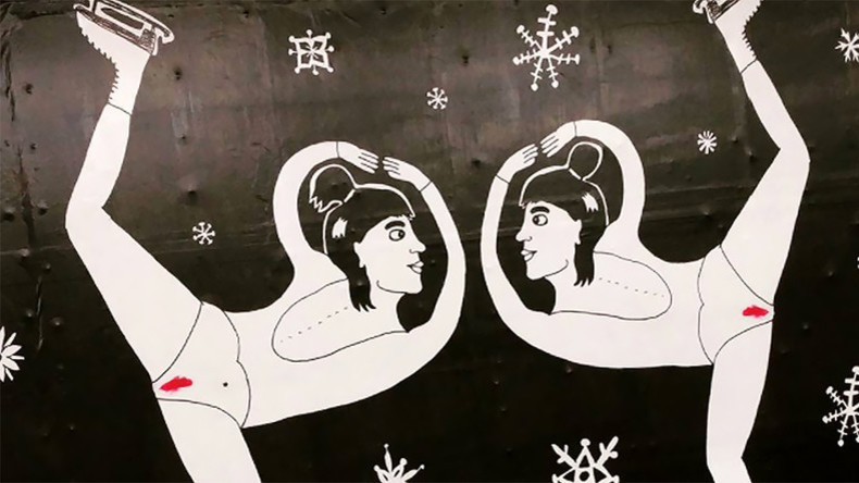 Feministische Menstruationskunst in der Stockholmer U-Bahn sorgt für Empörung