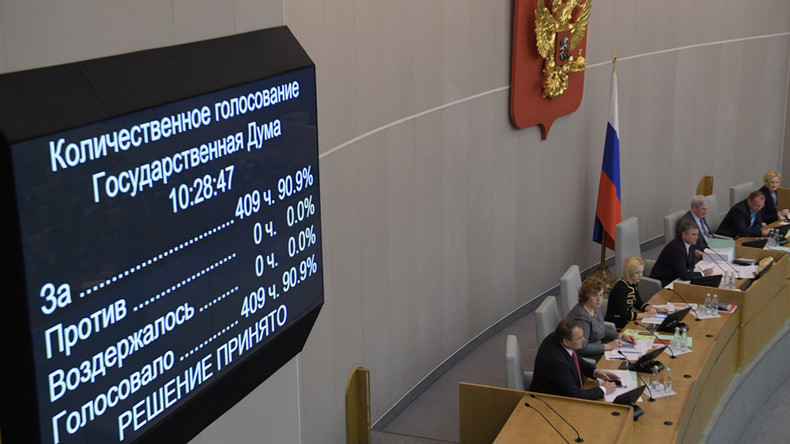 Russische Staatsduma erlässt Agentengesetz für Auslandsmedien als Reaktion auf US-Maßnahmen gegen RT
