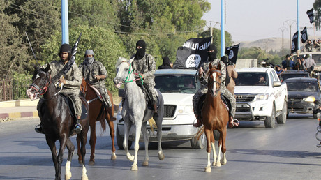 Symbolbild: IS-Konvoi in Rakka im Juni 2014