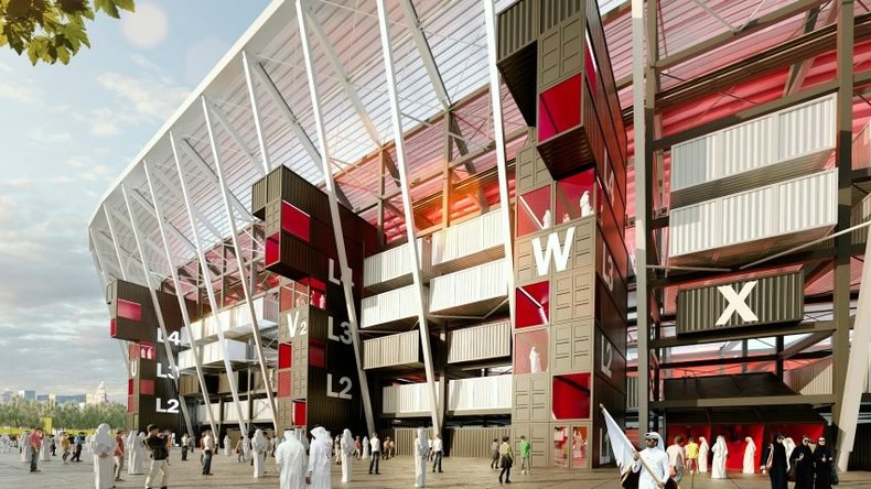 Mobiles Fußballstadion aus Seefracht-Containern soll im Vorfeld der WM 2022 in Katar entstehen