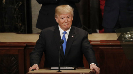 US-Präsident Donald Trump während seiner Rede zur Lage der Nation im US-Kongress auf dem Capitol Hill in Washington.