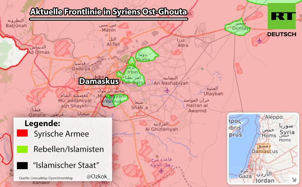 Aufständische vor dem Kollaps: Syrische Armee spaltet Ost-Ghuta in drei Teile auf