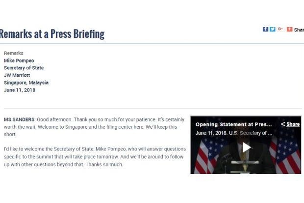 Peinlicher Lapsus: Fürs US-Außenministerium gehört Singapur noch zu Malaysia