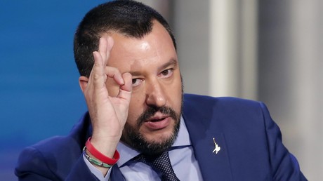 Italiens Innenminister Matteo Salvini am 20. Juni in Rom in einer italienischen Fernsehsendung. 