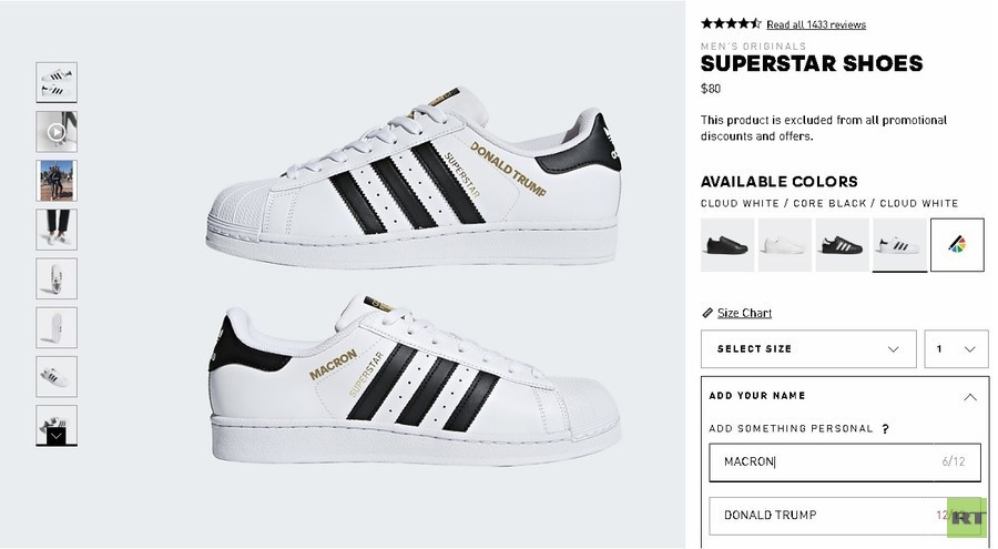 "Putin" geht nicht: Adidas Turnschuhe mit Aufschrift personalisierbar – aber erst nach Zensur