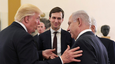 US-Präsident Trump mit Schwiegersohn Jared Kushner und Benjamin Netanjahu