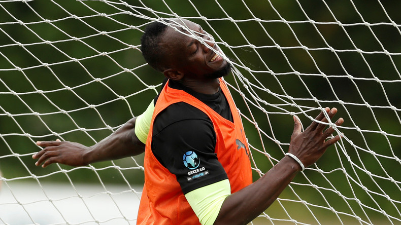 Sprint-Star Usain Bolt trifft zu Fußball-Probetraining in Australien ein