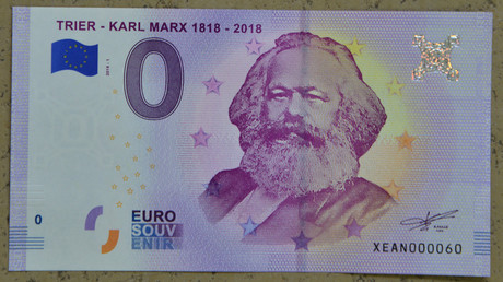 Null-Euro-Scheine mit Karl Marx werden zum Verkaufshit
