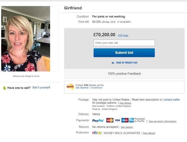"Defekt oder für Ersatzteile": Mann bietet seine Freundin zum Verkauf auf eBay