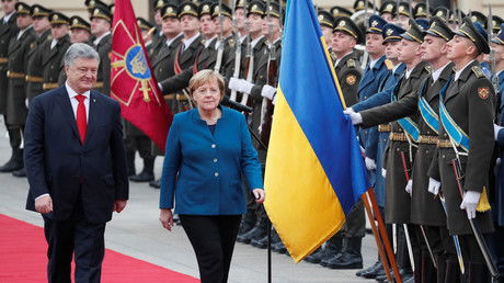 Bundeskanzlerin Angela Merkel bei ihrem Besuch in Kiew.