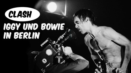 Eine Filmkamera ist auf Iggy Pop gerichtet.