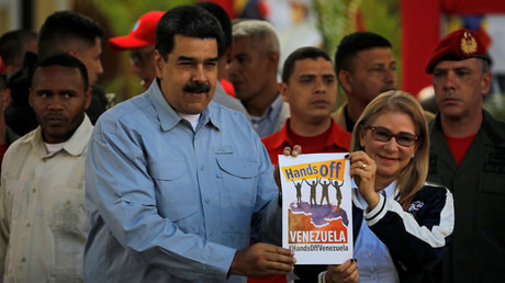 Präsident Maduro bei einer Versammlung zur Unterstützung seiner Regierung in Caracas, Venezuela, 7. Februar 2019.