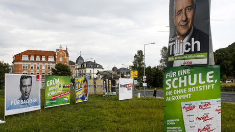 Vor der Landtagswahl 2014: Wahlplakate in Freital