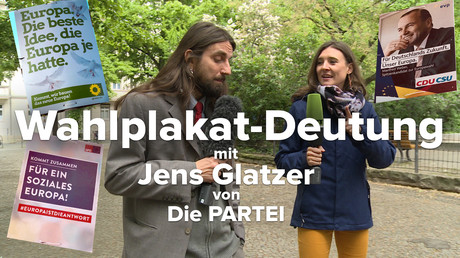 Auf Deutungssuche mit EU-Wahlkandidat von der PARTEI: Was will uns die Wahlwerbung sagen? (Video)