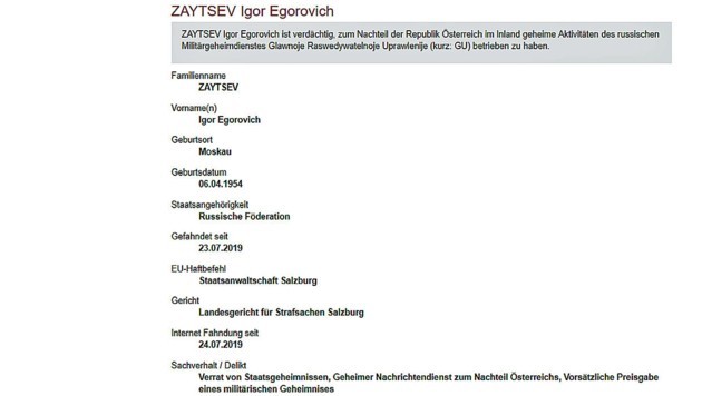 "Verrat von Staatsgeheimnissen" – Großfahndung nach angeblichem russischen Spion in Österreich