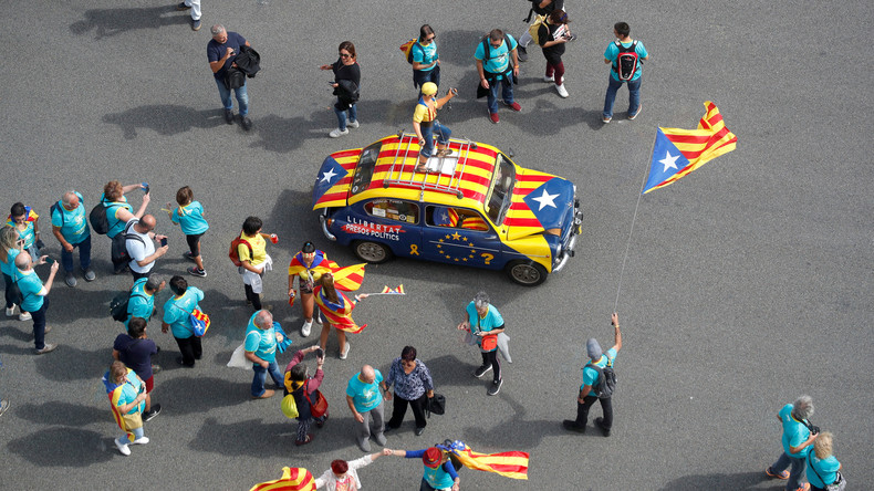 LIVE: Pro-Unabhängigkeitsprotest in Barcelona am Nationalfeiertag Kataloniens