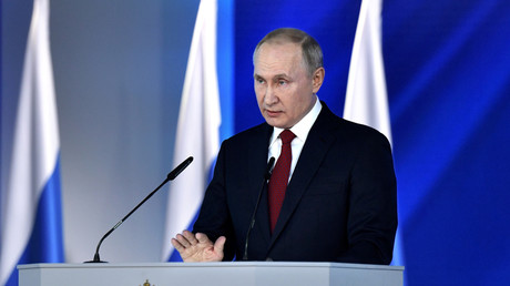 Der russische Präsident Wladimir Putin während seiner Jahresansprache in Moskau, Russland 15. Januar 2020.