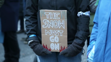 The snow must go on: Greta Thunberg bei der Hamburger "Fridays for Future"-Kundgebung