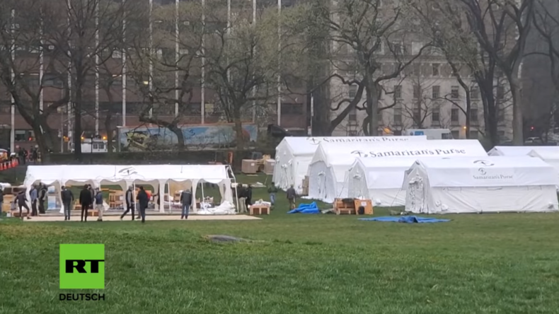 Corona-Pandemie: Sportarenen, Parks und Schiffe zu Krankenhäusern umfunktioniert (Video)