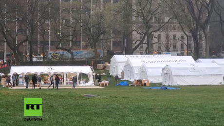 Corona-Pandemie: Sportarenen, Parks und Schiffe zu Krankenhäusern umfunktioniert (Video)