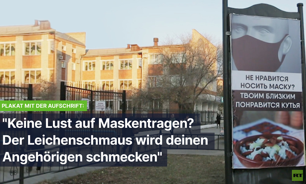 "Der Leichenschmaus wird deinen Angehörigen schmecken": Corona-Kampagne empört Russland