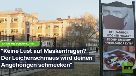 "Der Leichenschmaus wird deinen Angehörigen schmecken": Corona-Kampagne empört Russland
