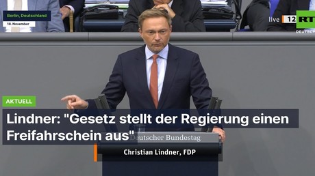 Lindner: "Gesetz stellt der Regierung einen Freifahrtschein aus" (Video)