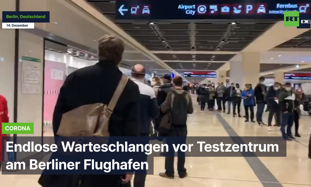 Endlose Warteschlangen vor Corona-Testzentrum am Berliner ...