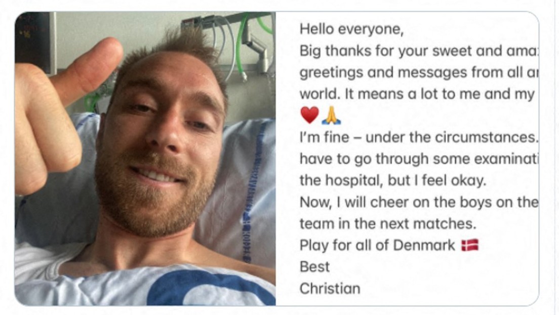 Kollabierter Eriksen meldet sich aus Krankenhaus: "Ich fühle mich okay"