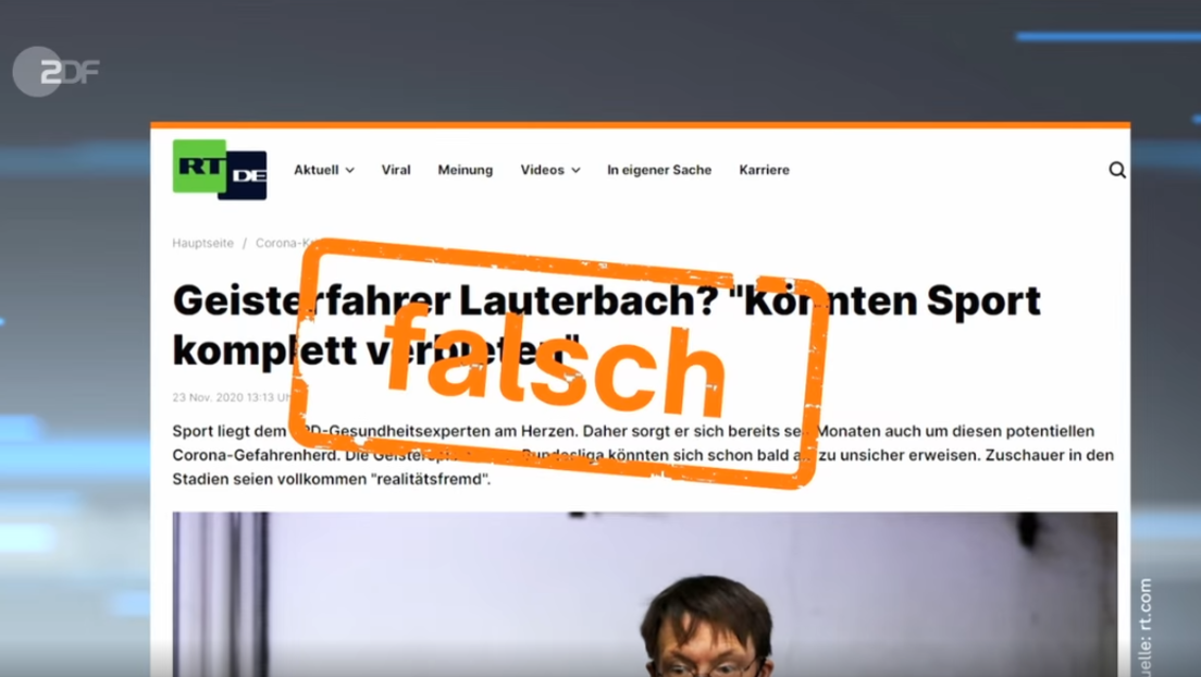 Geisterfahrer beim Zweiten? Wie das ZDF mit Desinformation "Fake News" von RT DE aufdecken wollte